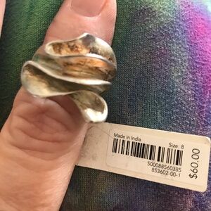 Aureus + Argent Silver Wave Swirl ring new with tag size 8 banana republic